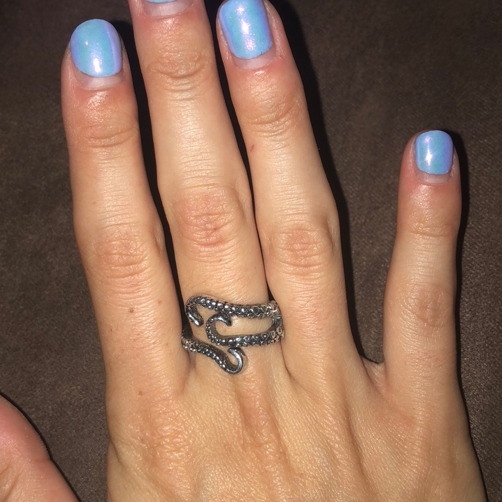 Octopus silver ring